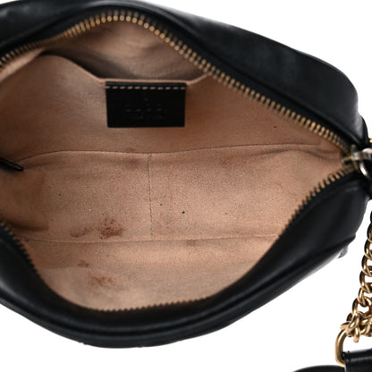 Gucci Calfskin Matelasse Mini GG Marmont Chain Shoulder Bag Black 5 of 16