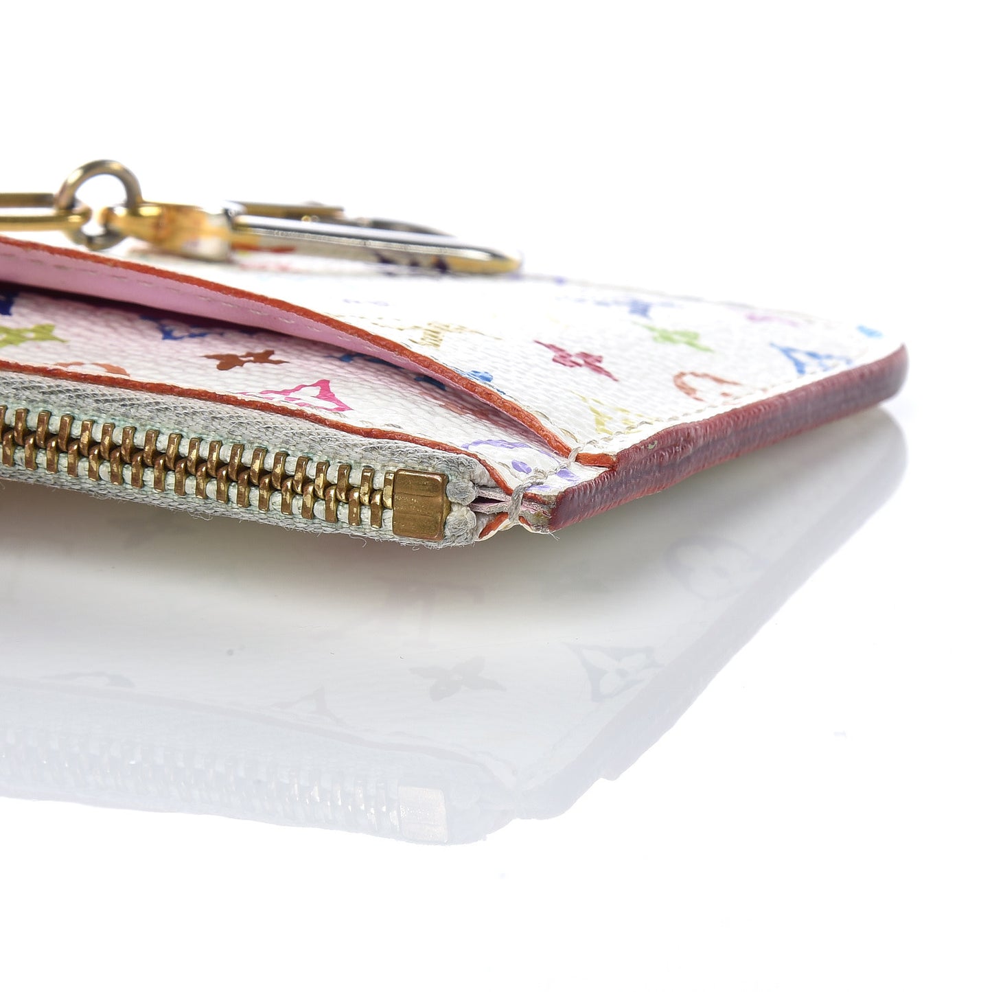 Monogram Multicolor Key Pouch White Litchi