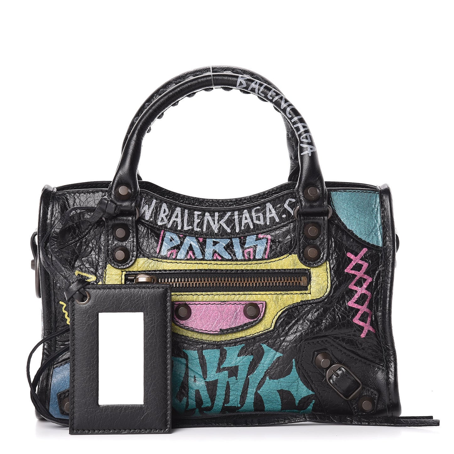 Agneau Arena Graffiti All Over Classic Hardware Mini City Black Multicolor