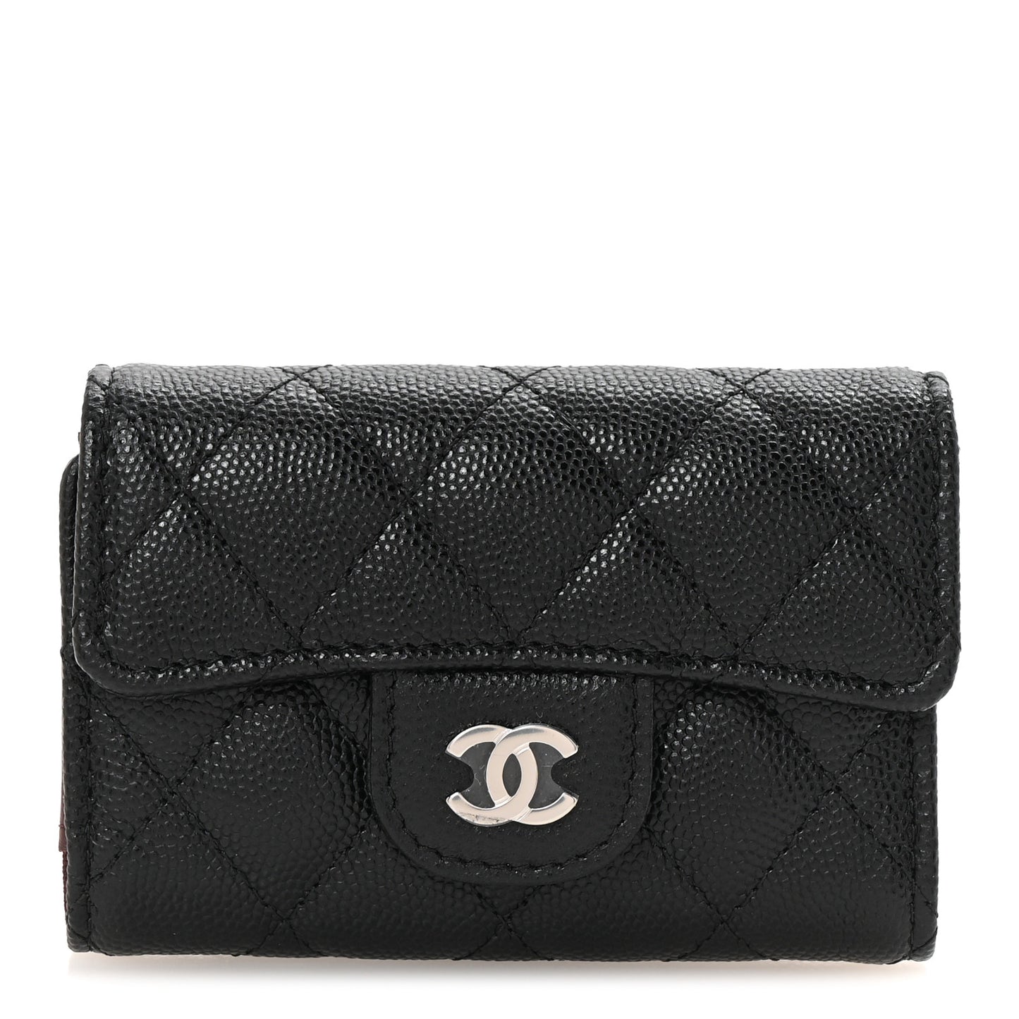 Caviar Quilted Classic 4 Key Holder Wallet Black