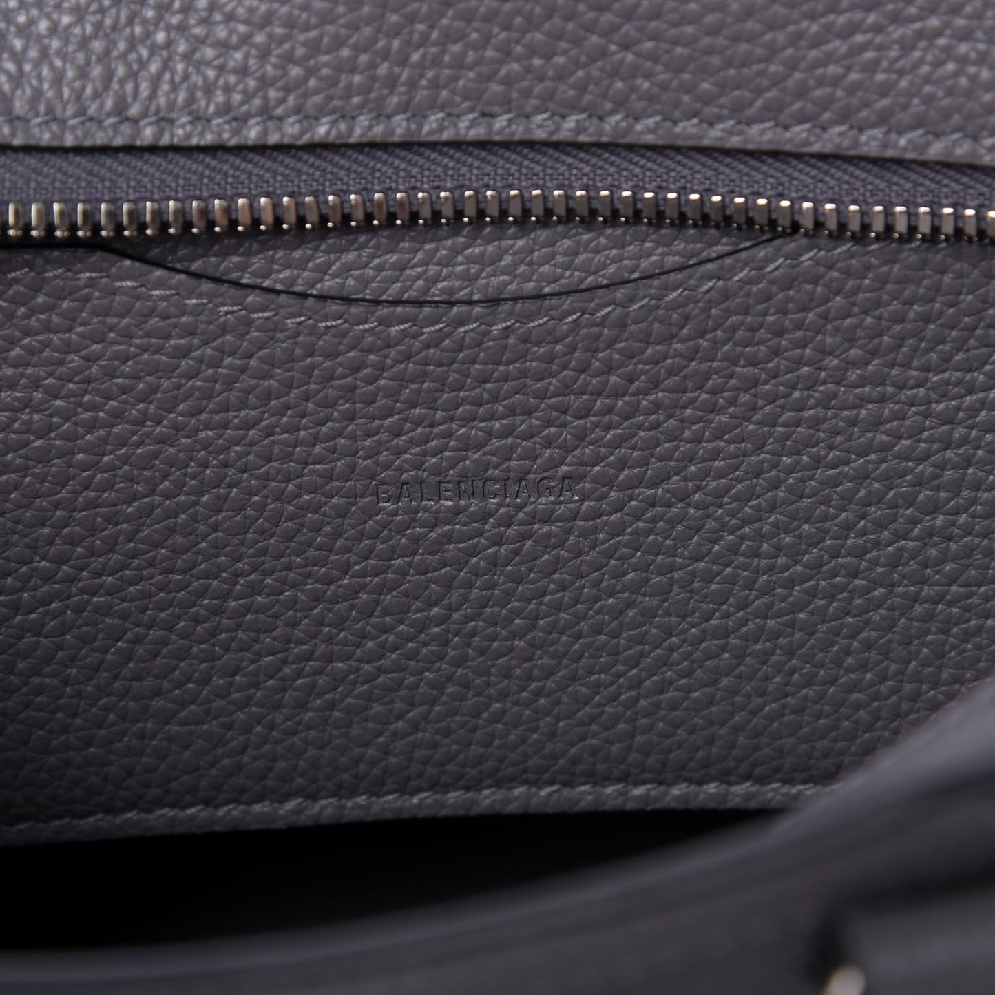 Grained Calfskin Neo Classic Silver Hardware Mini City Dark Grey