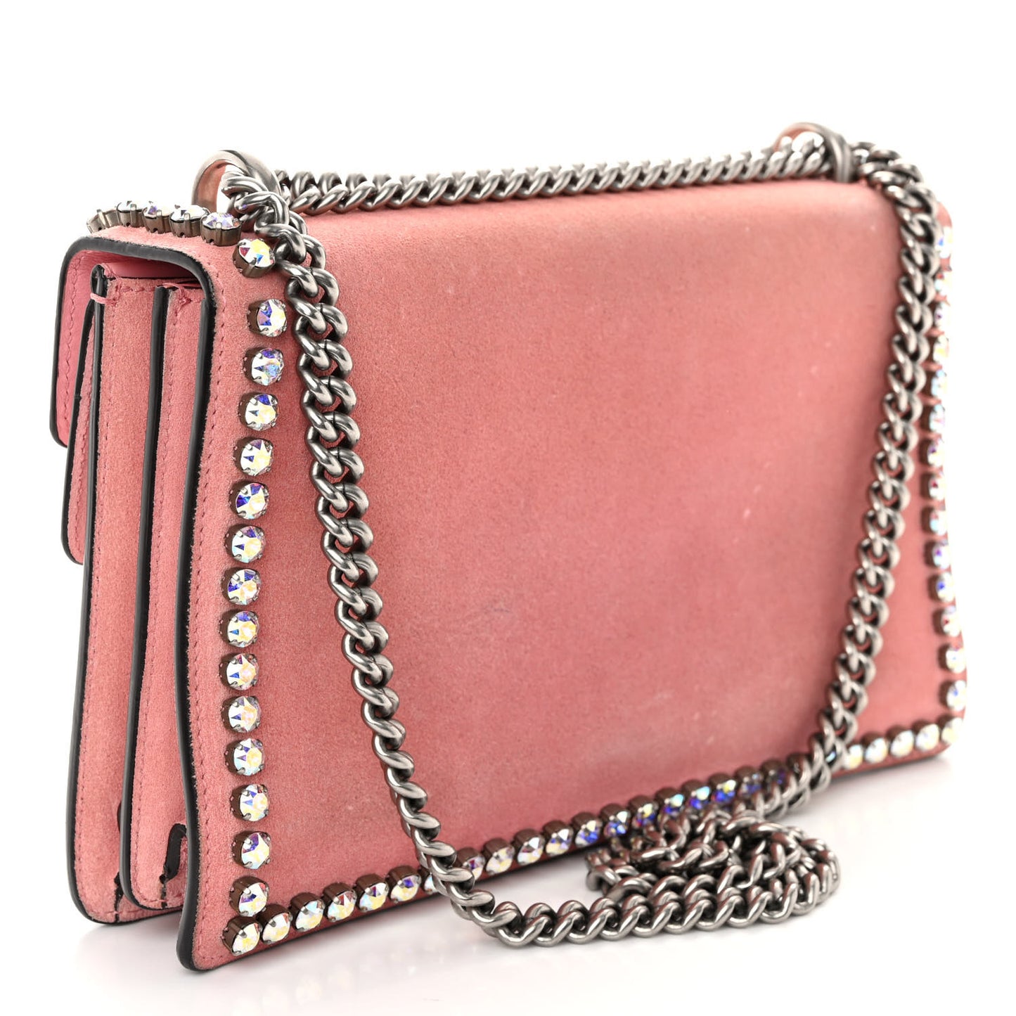 Suede Crystal Small Dionysus Shoulder Bag Peonia