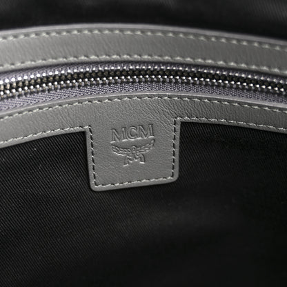 MCM Visetos Studded Zip Pouch Phantom Grey 6 of 9