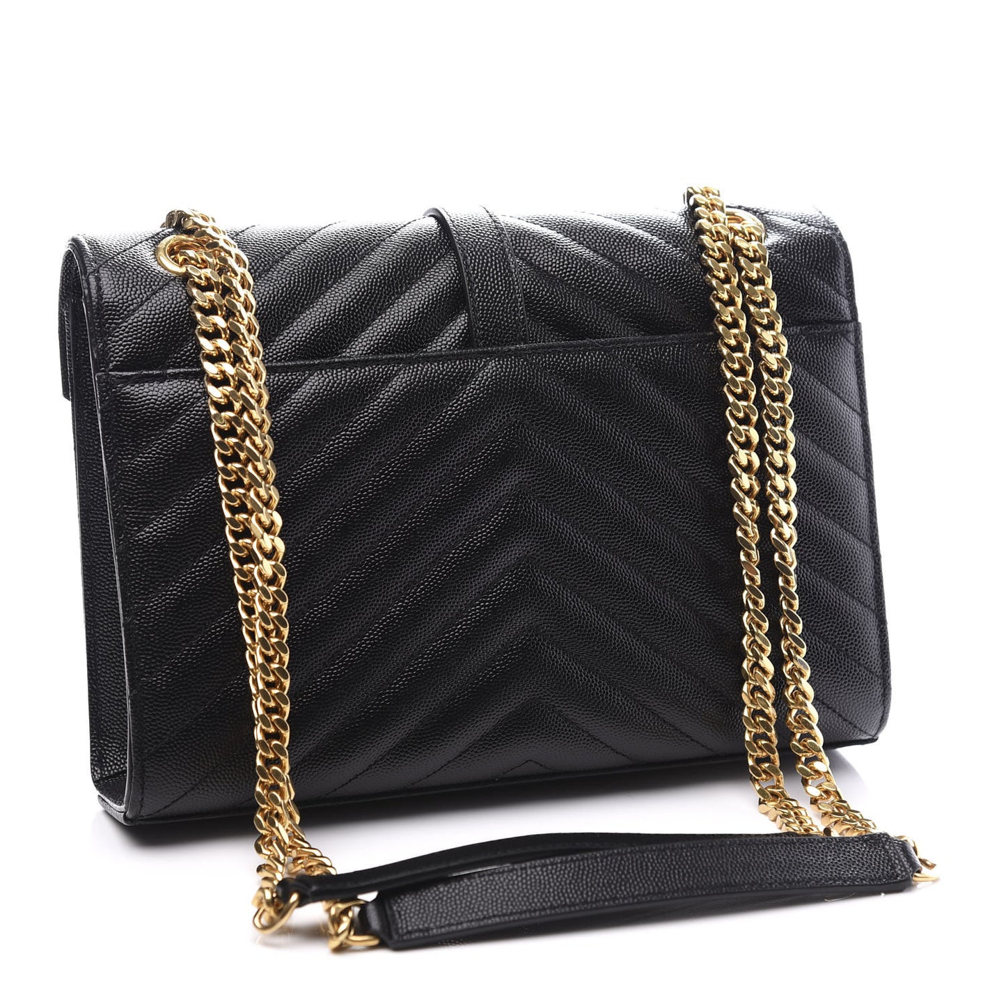 Grain De Poudre Matelasse Chevron Medium Monogram Satchel Black