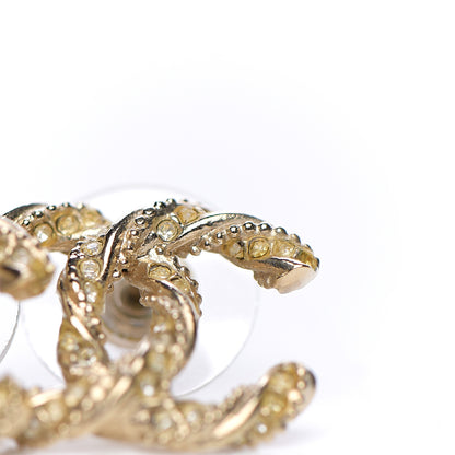 Chanel Crystal Twisted CC Earrings Gold 4 of 5
