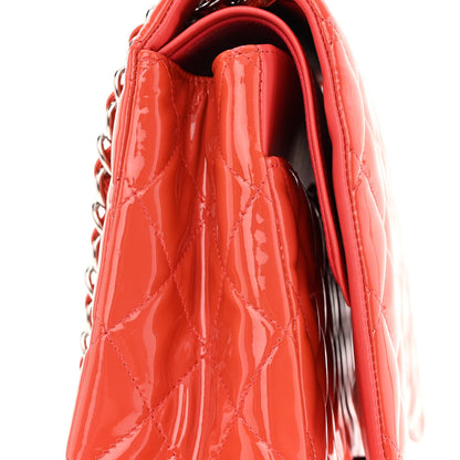 Chanel Patent Quilted Maxi Double Flap Coral 16 of 17