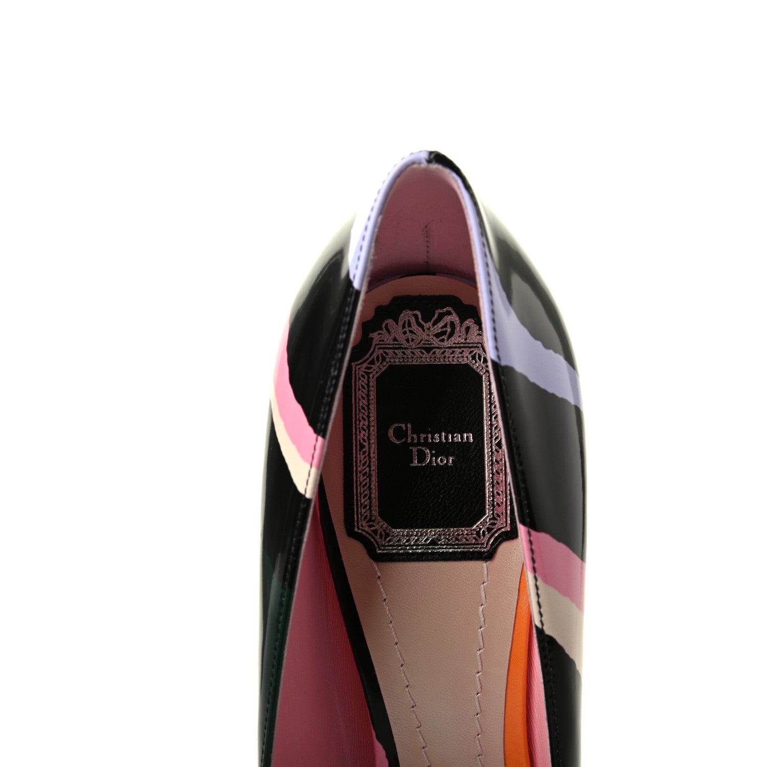 Christian Dior Glazed Calfskin Songe 100 Pumps 38 Violet Multicolor 7 of 8