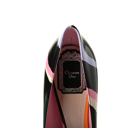 Christian Dior Glazed Calfskin Songe 100 Pumps 38 Violet Multicolor 7 of 8