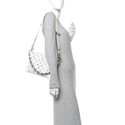 Louis Vuitton Lambskin Embossed Monogram LV Garden Coussin PM Cream 2 of 9