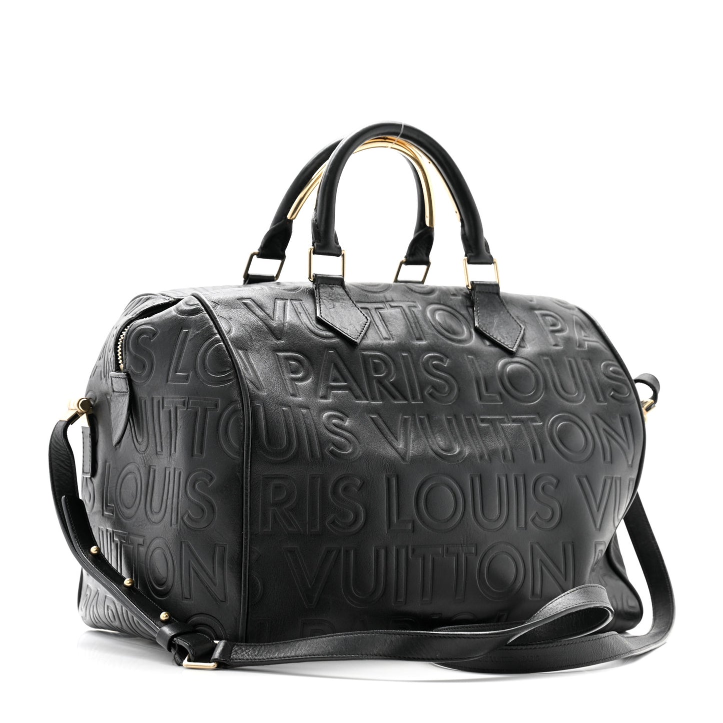 Calfskin Embossed Speedy Cube 30  Black