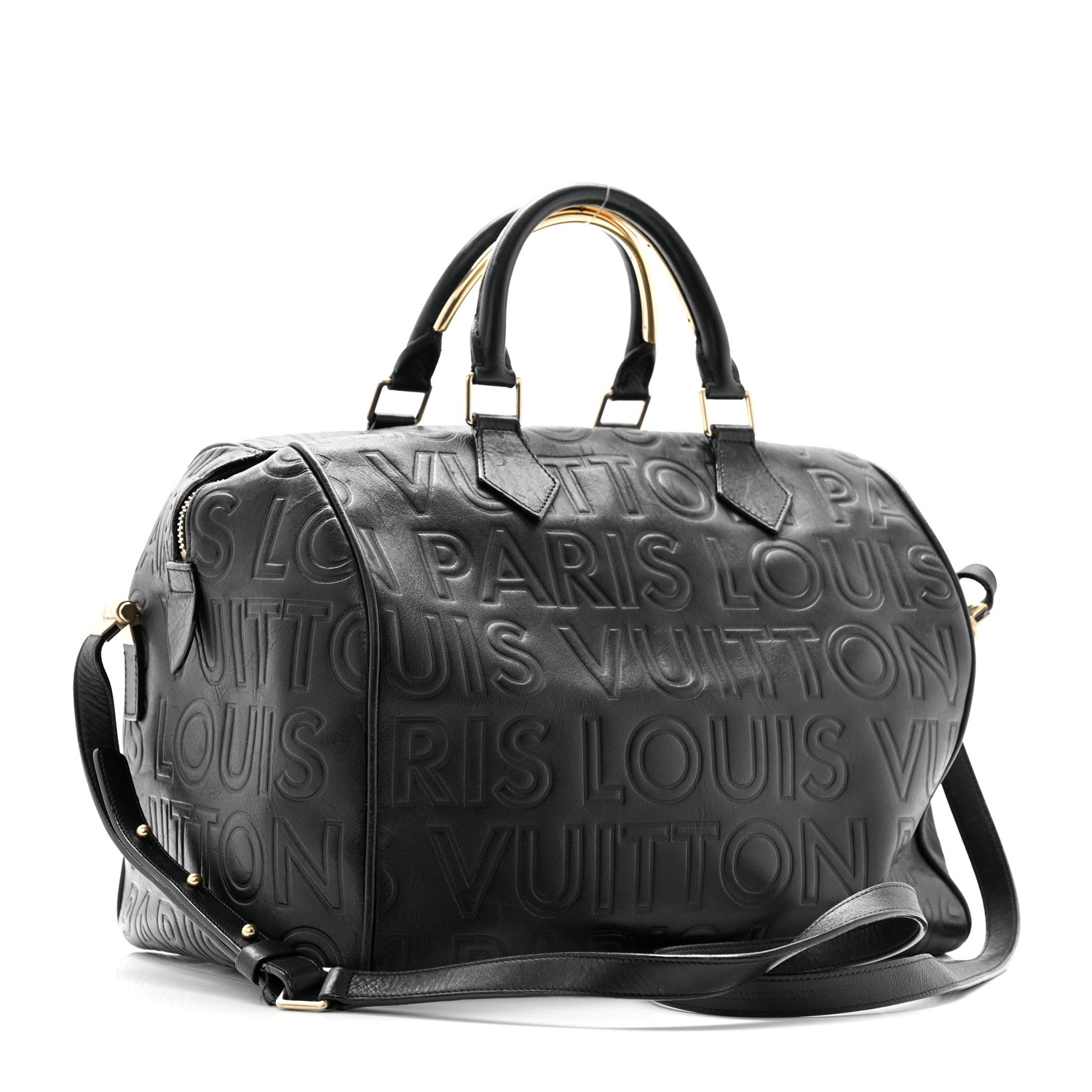 Louis Vuitton Calfskin Embossed Speedy Cube 30  Black 3 of 13