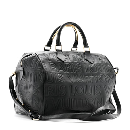 Louis Vuitton Calfskin Embossed Speedy Cube 30  Black 3 of 13