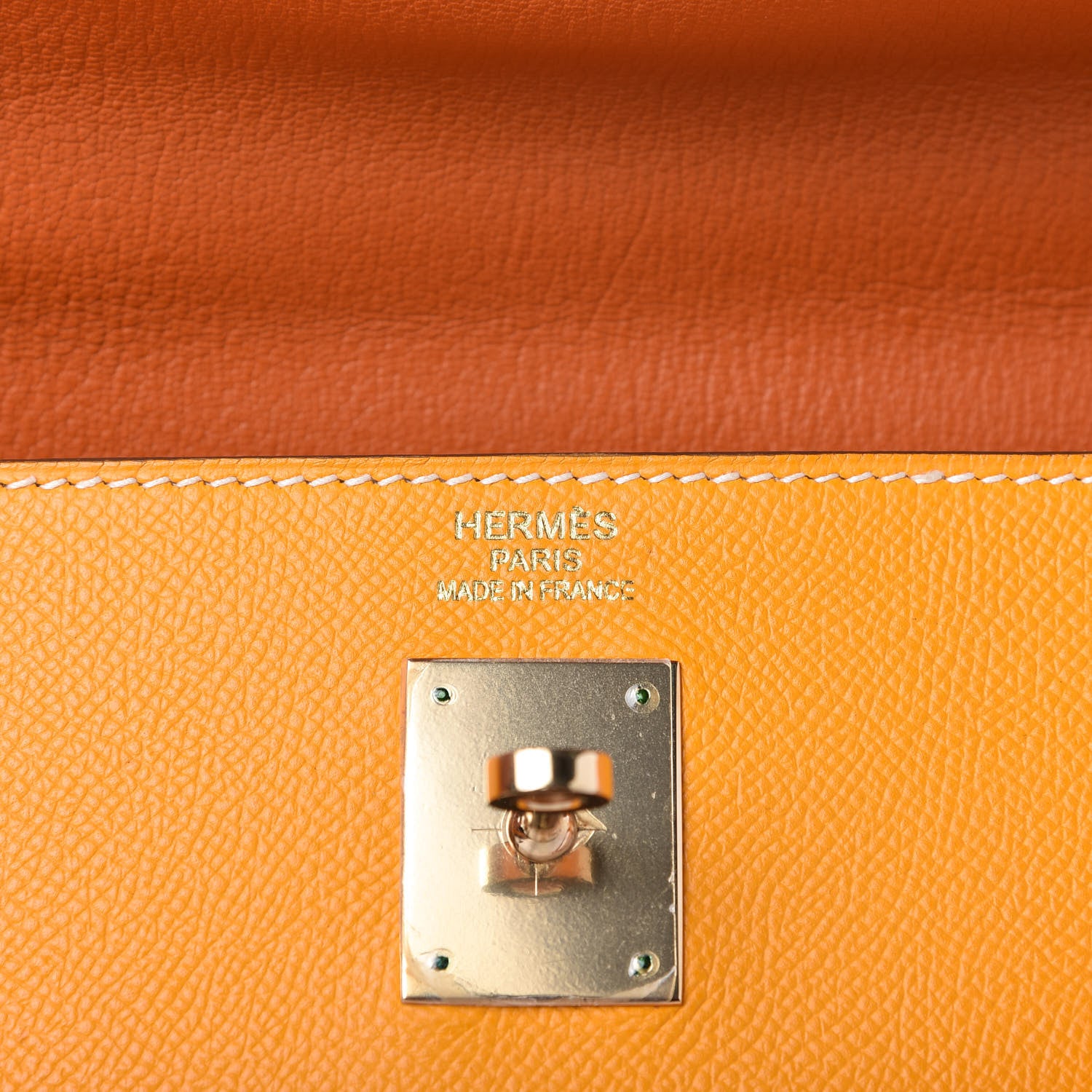 Hermes Epsom Candy Kelly Retourne 35 Jaune D'Or Feu 8 of 11