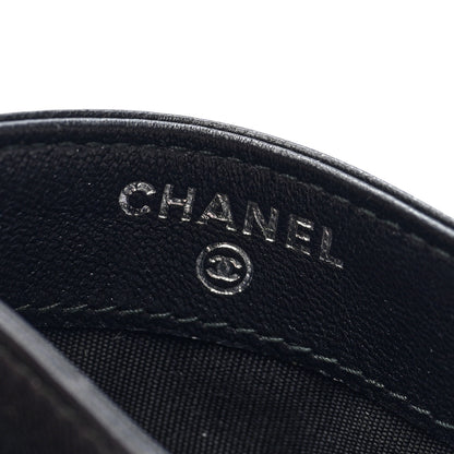 Chanel Calfskin Lizard Embossed Card Holder Black 6 of 8