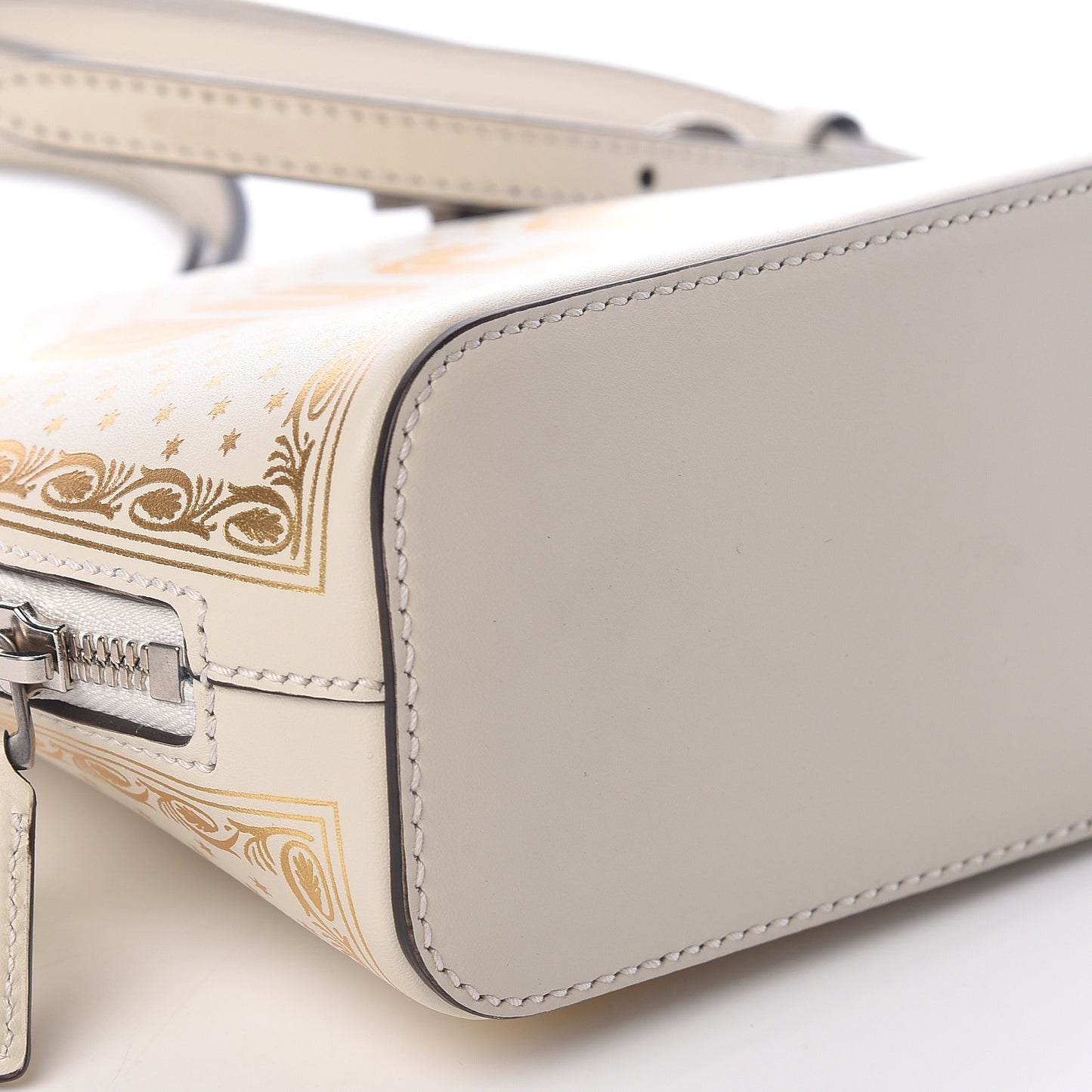 X SEGA Calfskin GUCCY Stars Mini Dome Shoulder Bag Mystic White Gold