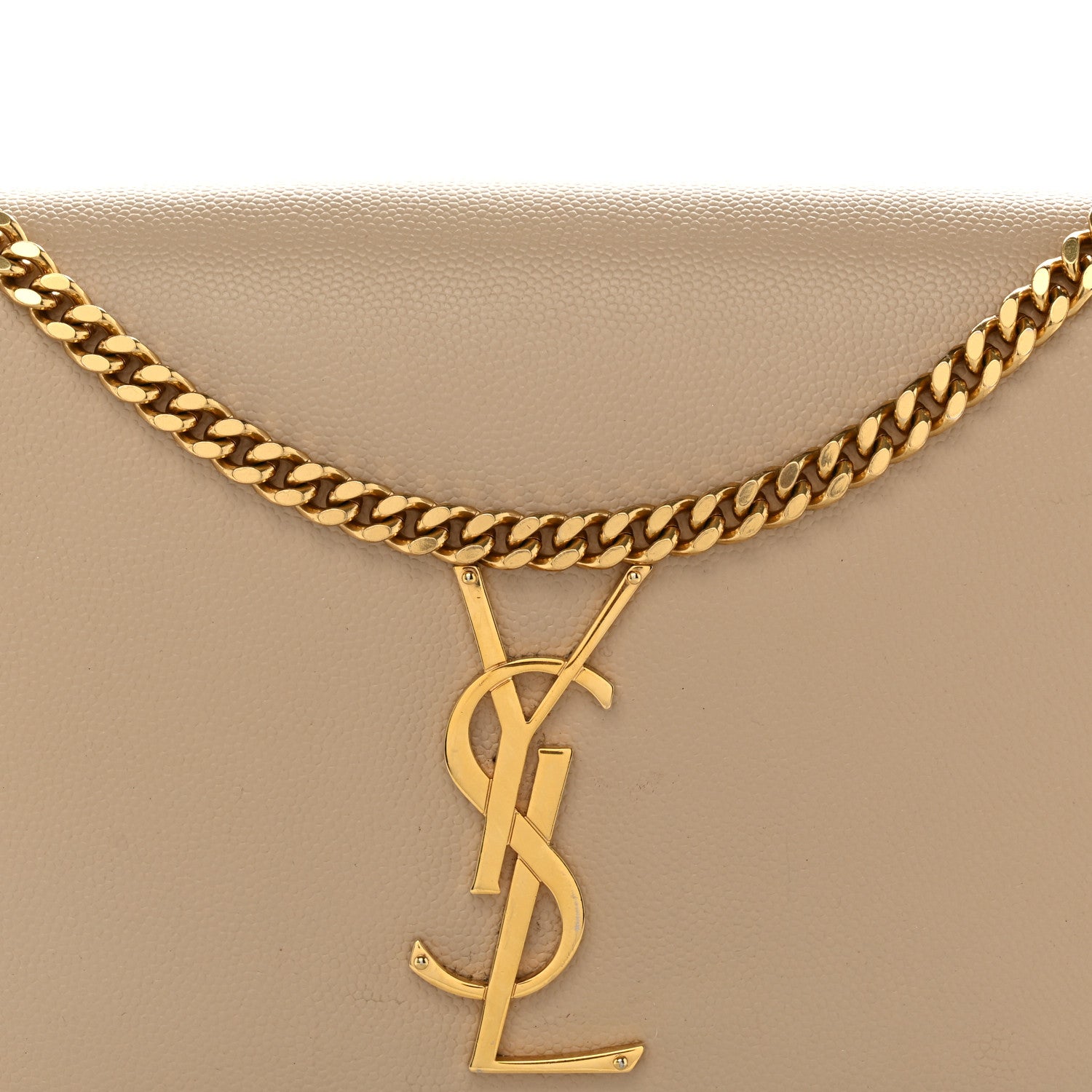 Saint Laurent Grain De Poudre Medium Monogram Kate Satchel Dark Beige 7 of 14