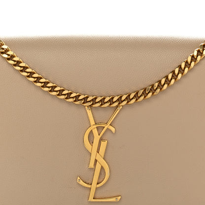 Saint Laurent Grain De Poudre Medium Monogram Kate Satchel Dark Beige 7 of 14