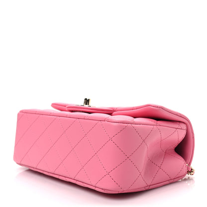 Chanel Lambskin Quilted Mini Top Handle Rectangular Flap Pink 8 of 8