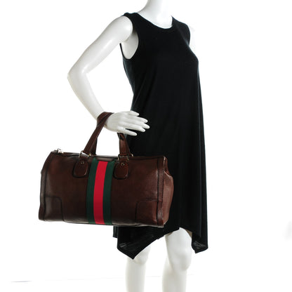 Gucci Calfskin Medium Web Seventies Tote Brown 2 of 7