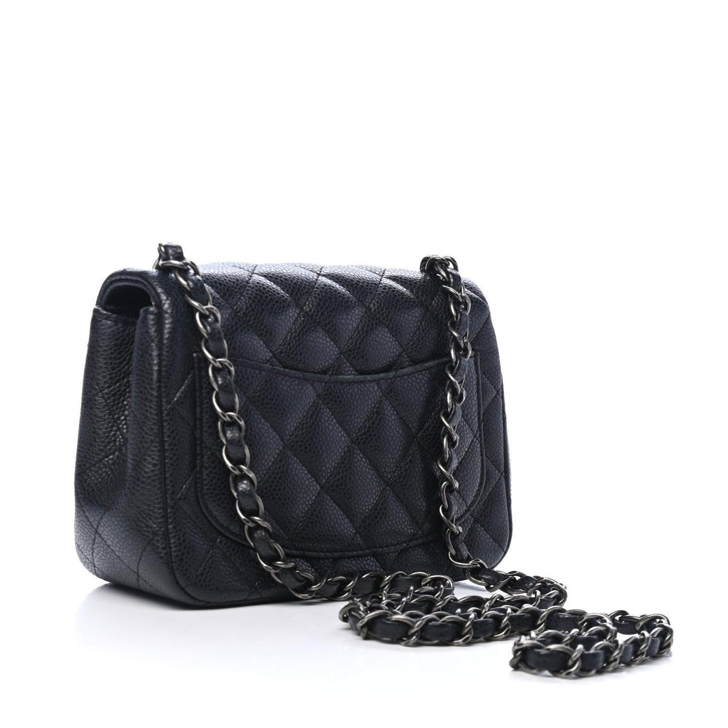 Caviar Quilted Mini Square Flap Black