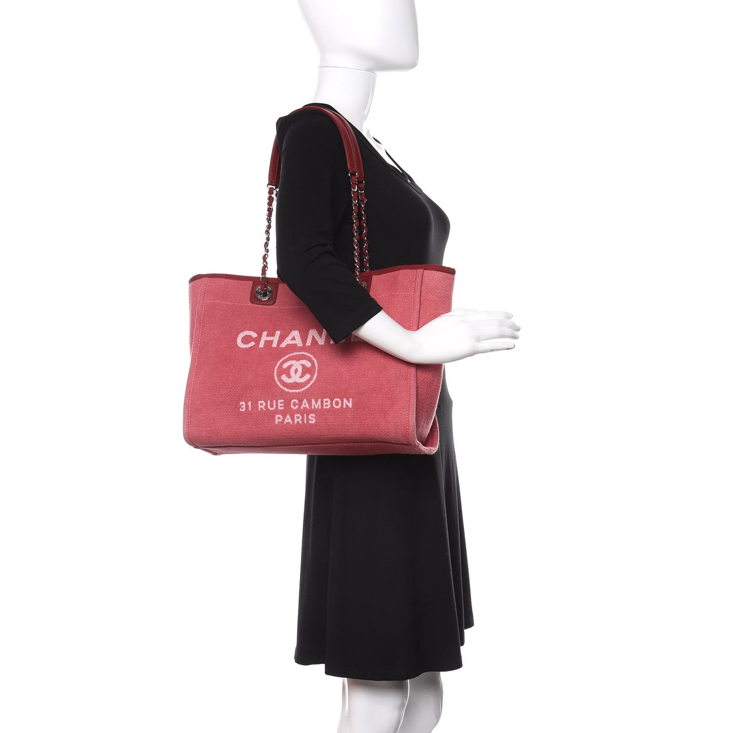 Canvas Small Deauville Tote Red