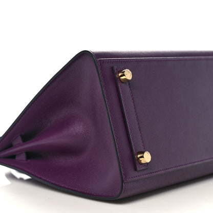 Hermes Madame Calfskin Birkin Sellier 25 Cassis 8 of 34