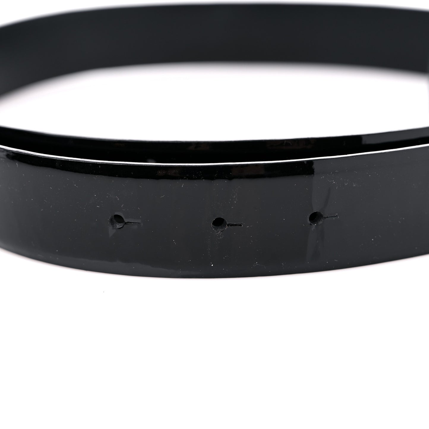 Patent Plexiglass CC Boy Belt 90 36 Black Beige