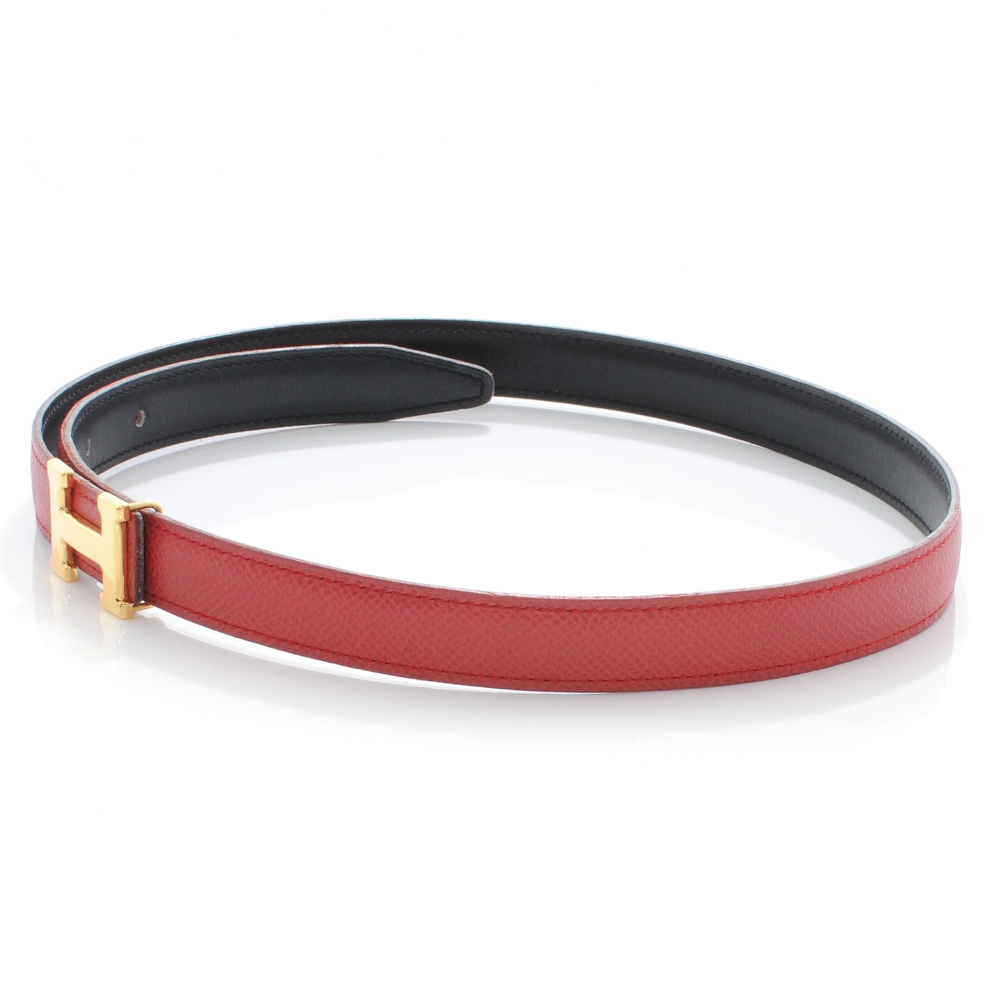 Box Courchevel Reversible Constance 18mm H Belt Rouge Noir 65