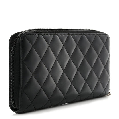 Chanel Calfskin Quilted Cambon Large Gusset Zip Around Wallet Black 3 of 12