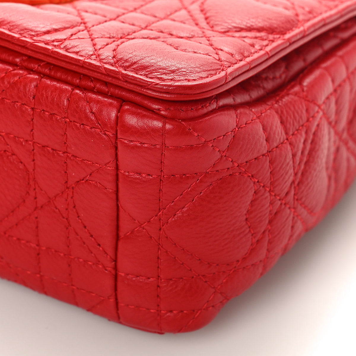 Christian Dior Calfskin Cannage Dioramour Small Caro Bag Bright Red 8 of 8