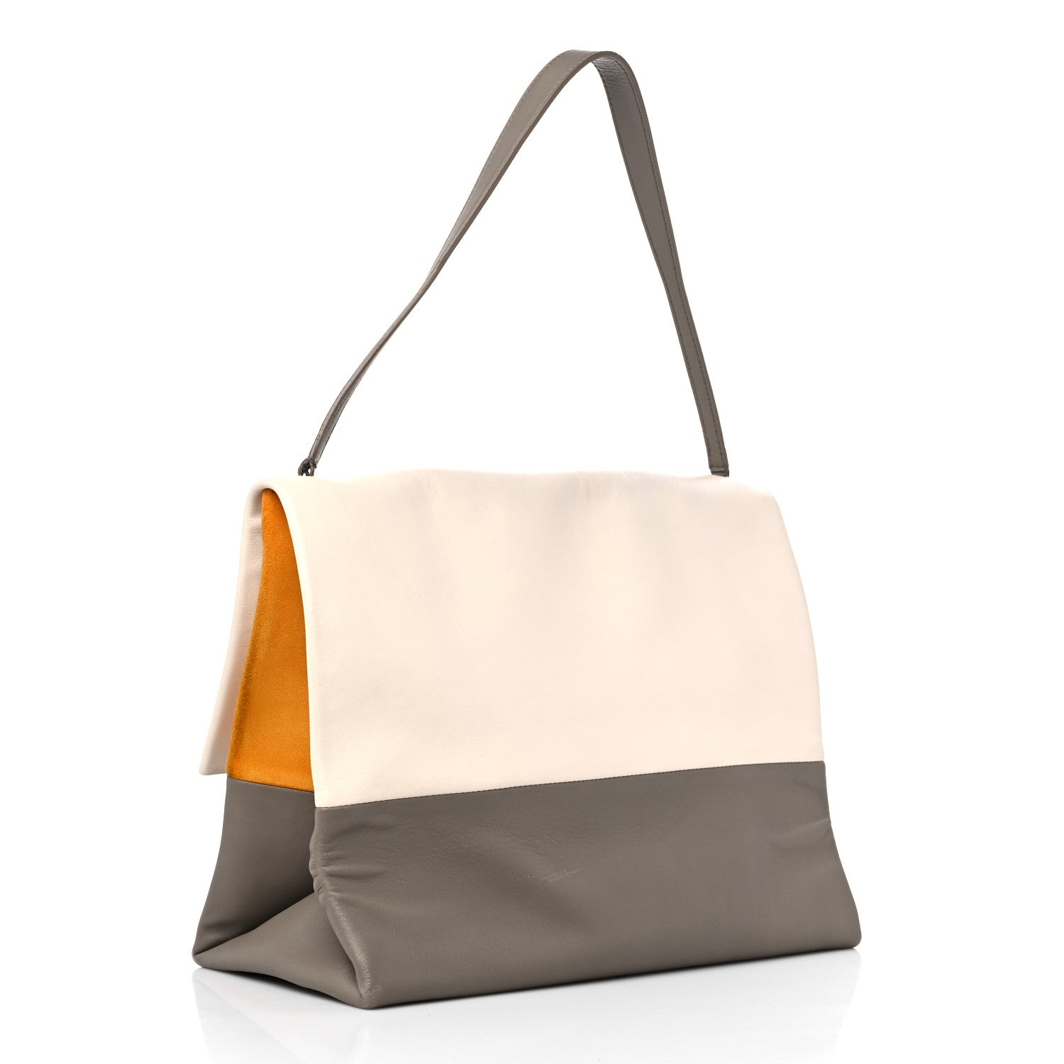 Celine Smooth Calfskin Tri-Color All Soft Shoulder Bag White 3 of 19