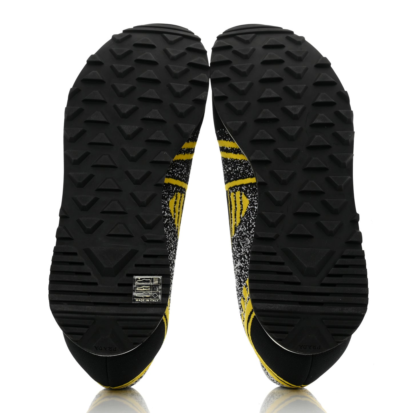 Sport Knit Fabric Mens Logo Running Sneakers 9 Black Giallo