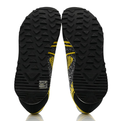Prada Sport Knit Fabric Mens Logo Running Sneakers 9 Black Giallo 5 of 11