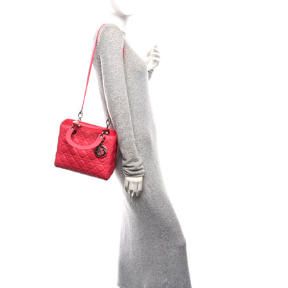 Christian Dior Lambskin Cannage Medium Lady Dior Pink 2 of 14