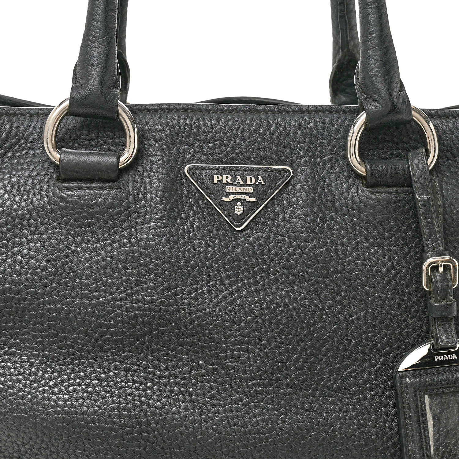 Prada Vitello Daino Tote Dark Grey 8 of 12