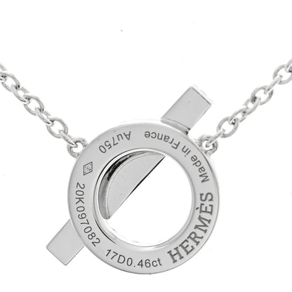 Hermes 18K White Gold Diamond Finesse Pendant Necklace 5 of 6