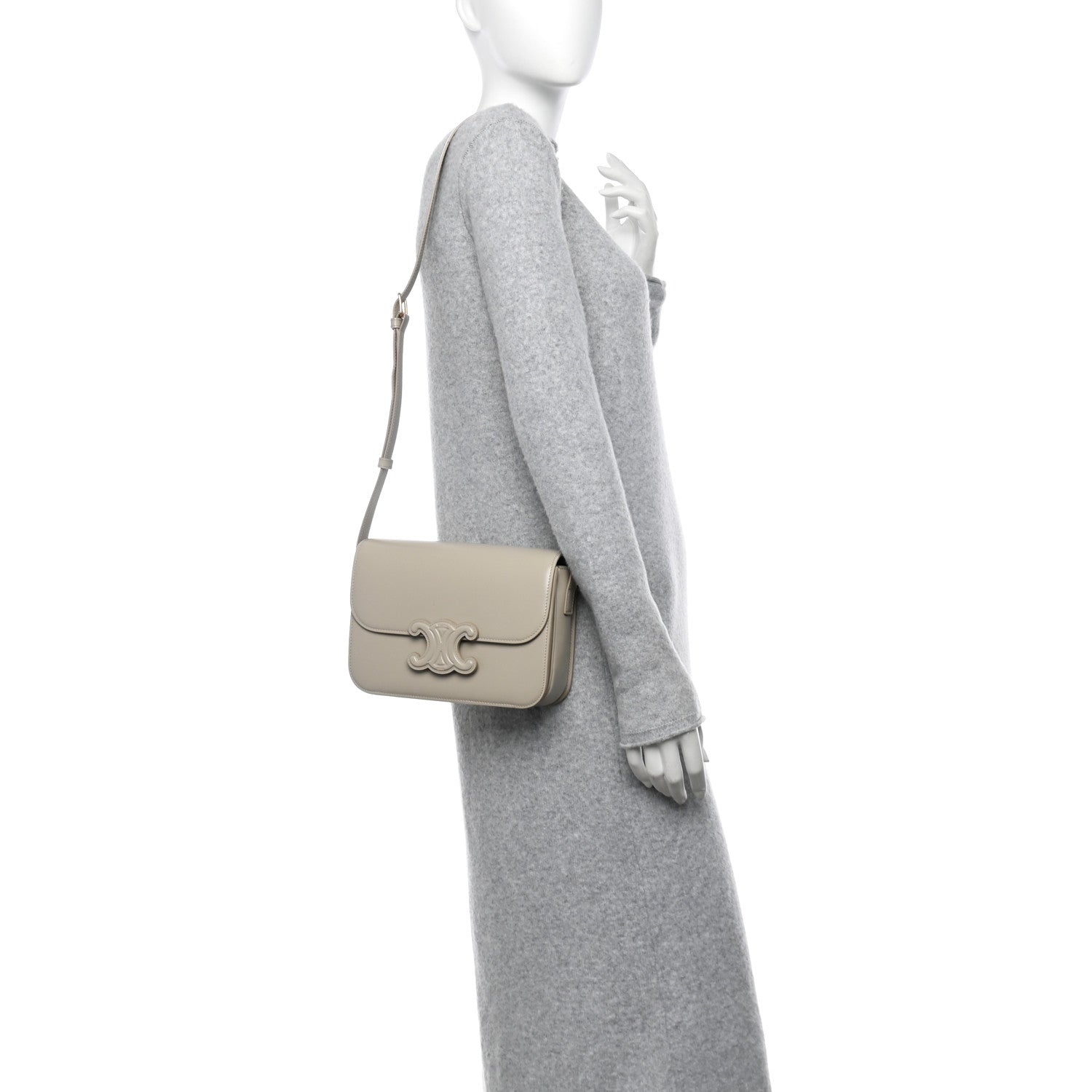 Celine Shiny Calfskin Medium Triomphe Trench 2 of 13