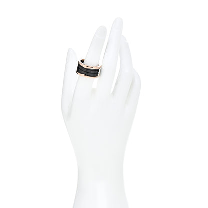 Bulgari 18K Rose Gold Black Ceramic B.Zero1 Four-Band Ring 58 8.25 2 of 6