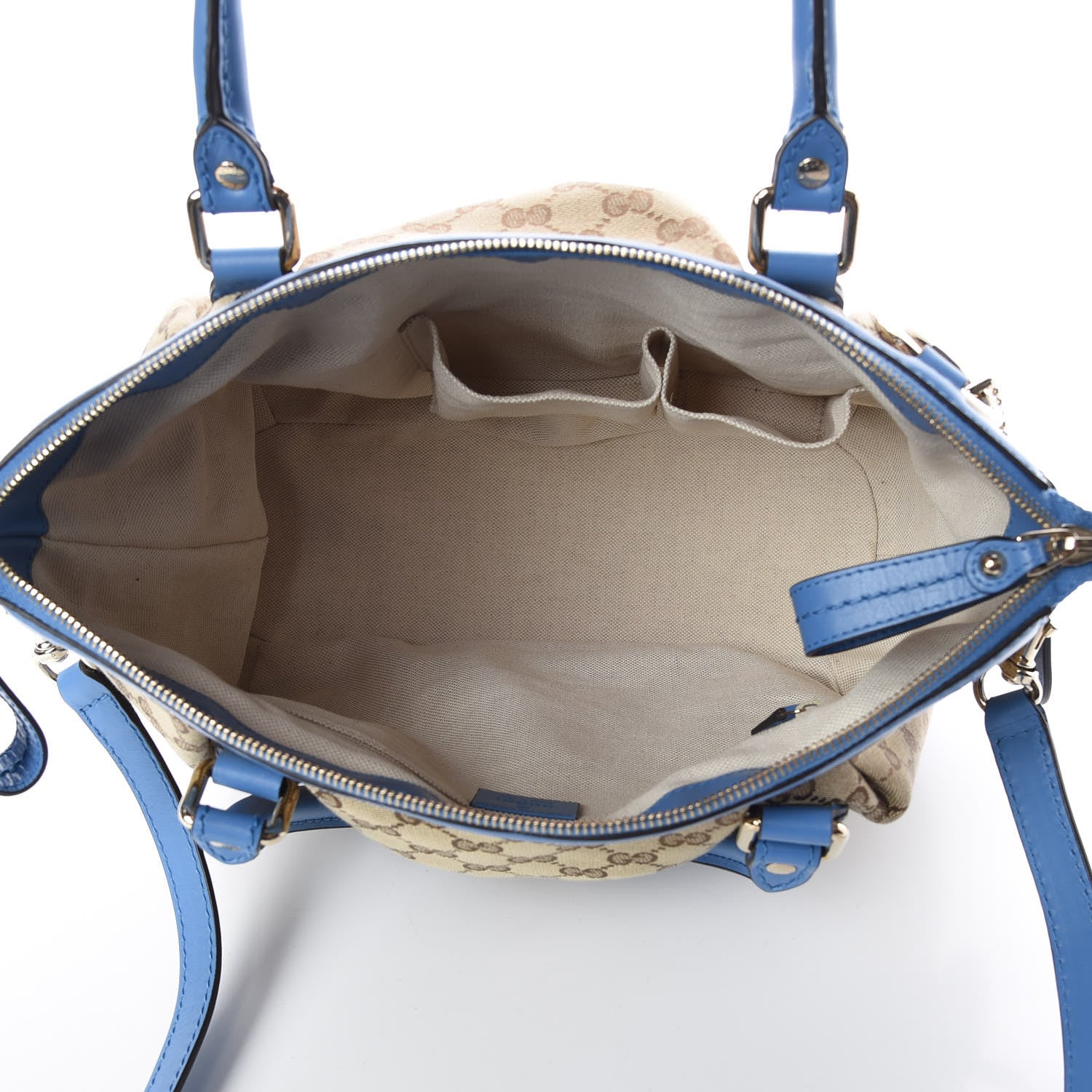 Gucci Monogram Medium Sukey Top Handle Blue 7 of 9