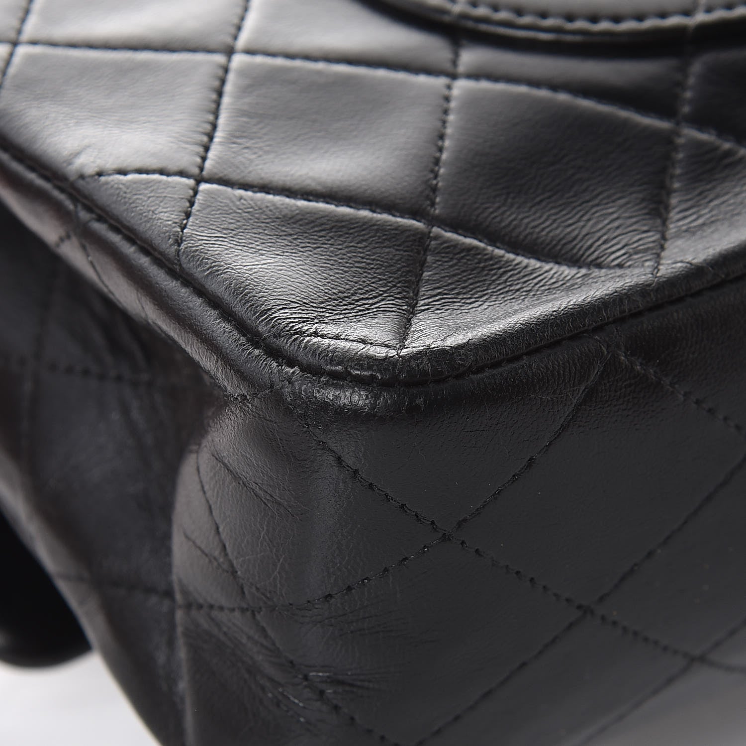 Chanel Lambskin Quilted Medium Double Flap Black 13 of 15