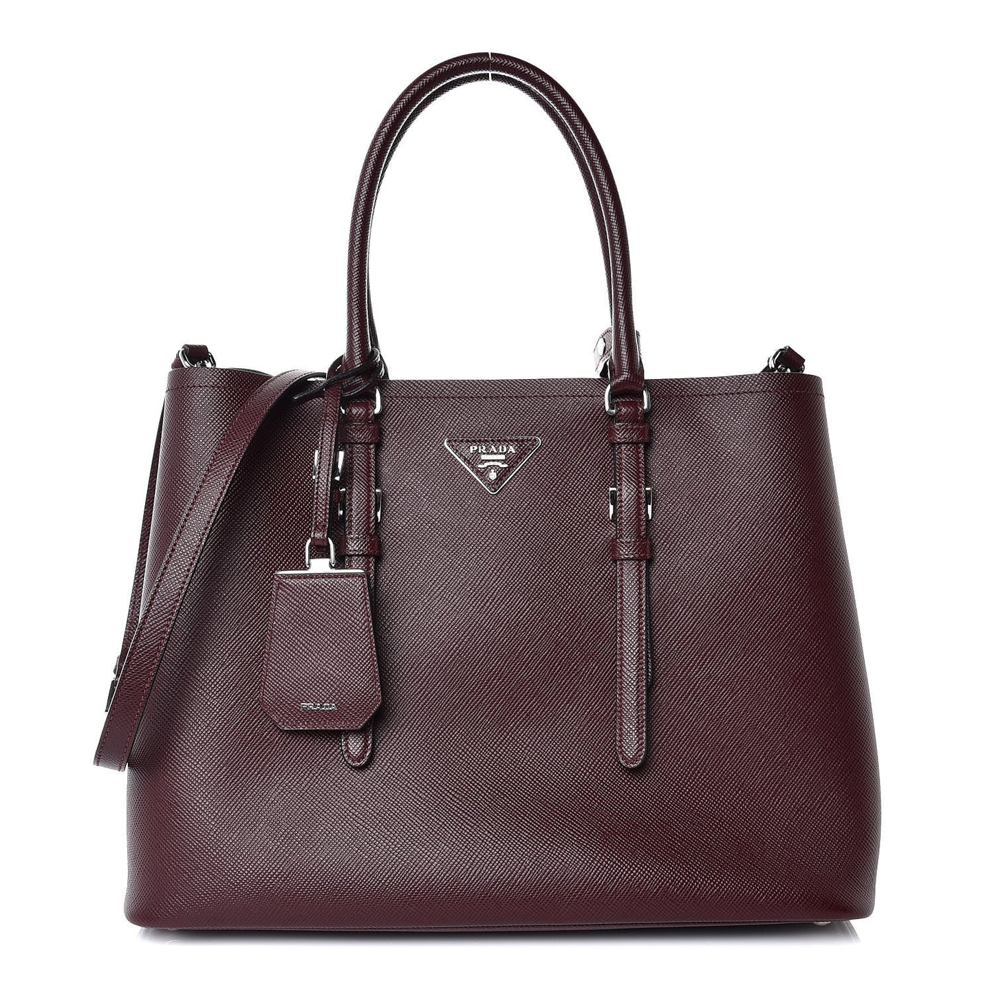 Saffiano Cuir Medium Double Bag Granato