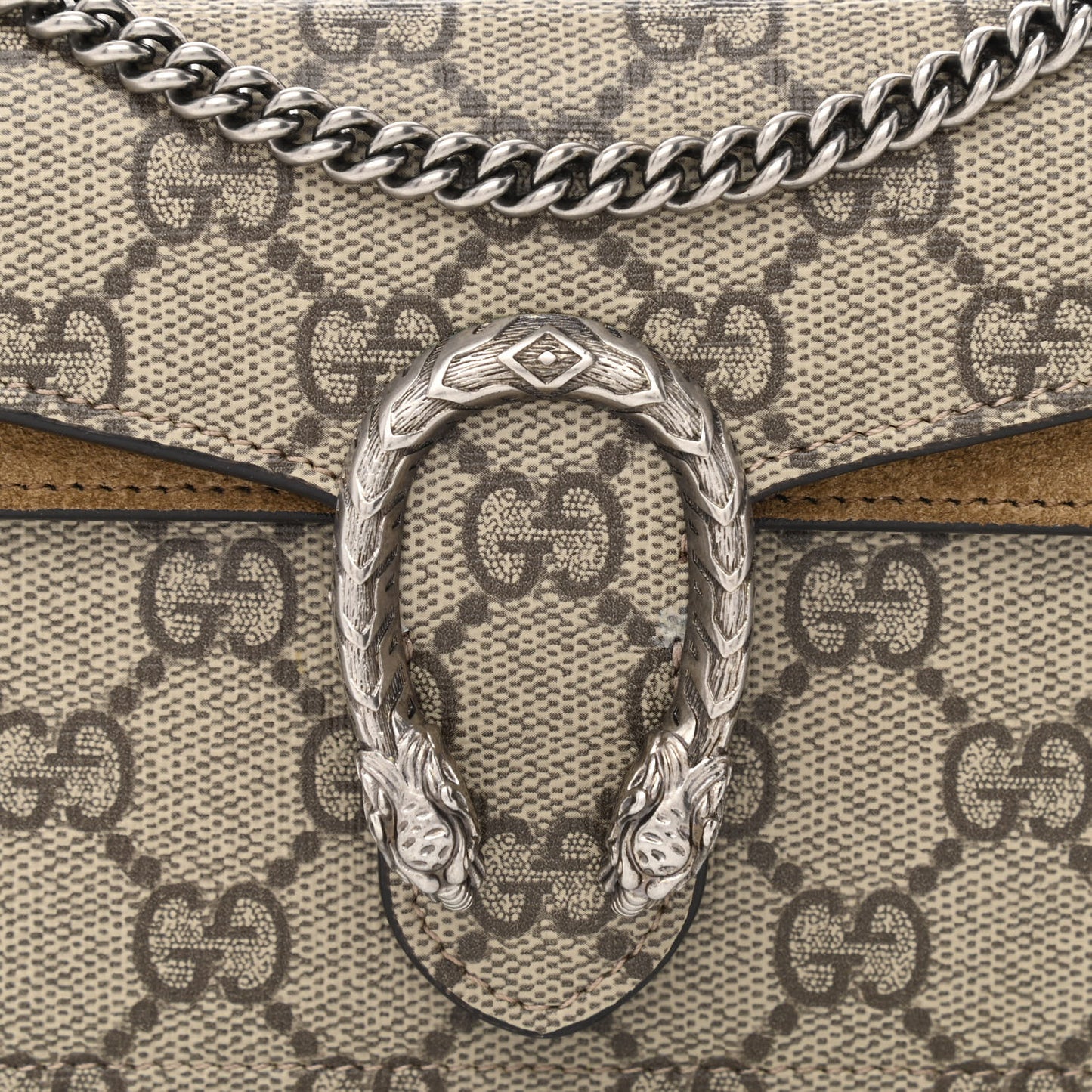 GG Supreme Monogram Super Mini Dionysus Shoulder Bag Taupe