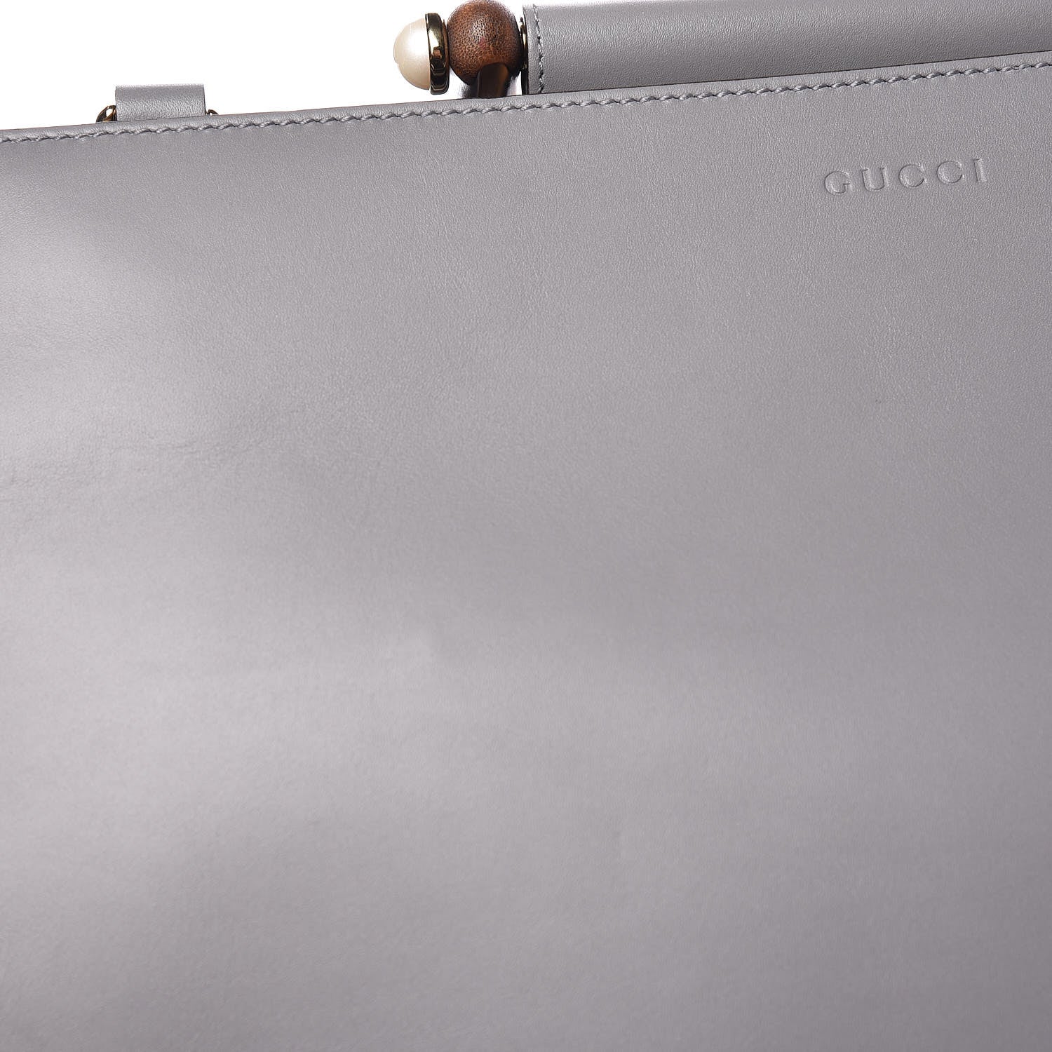 Gucci Nappa Bamboo Web Medium Nymphaea Top Handle Bag Deep Grey Mystic White 11 of 16