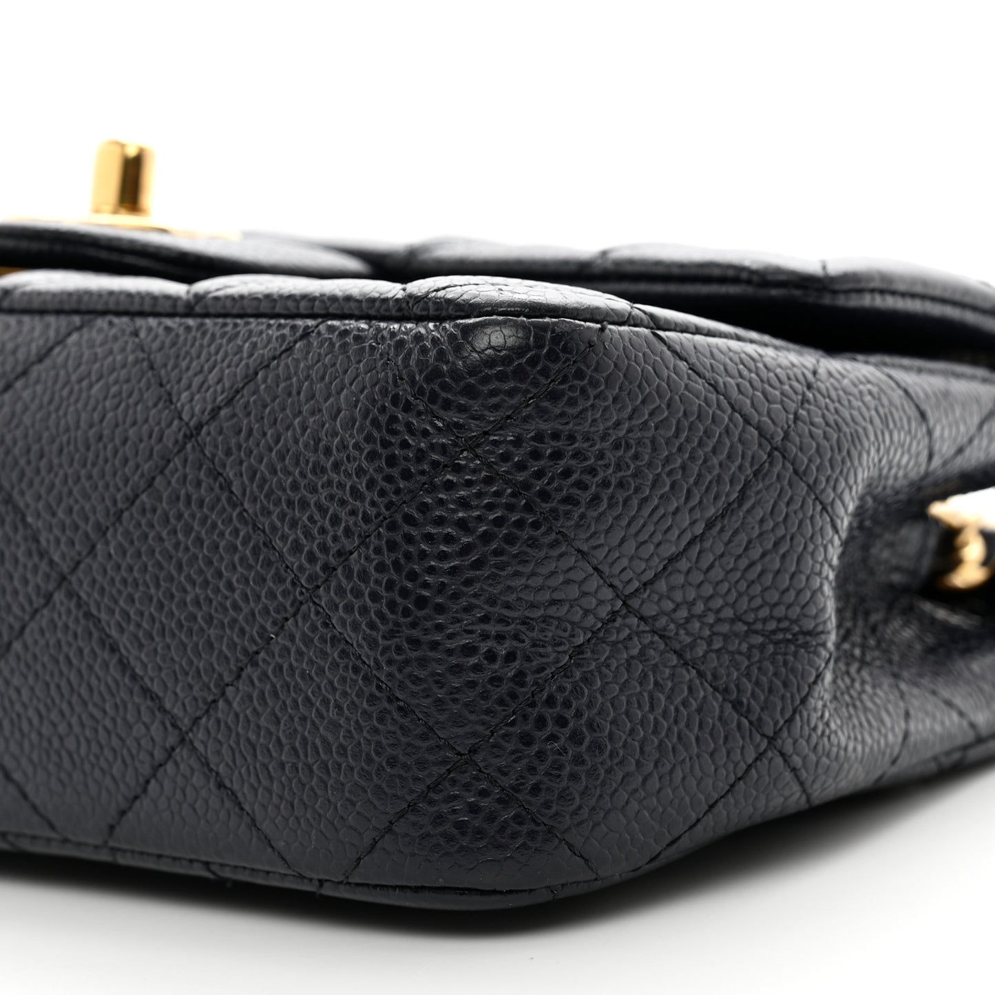 Caviar Quilted Mini Rectangular Flap Navy
