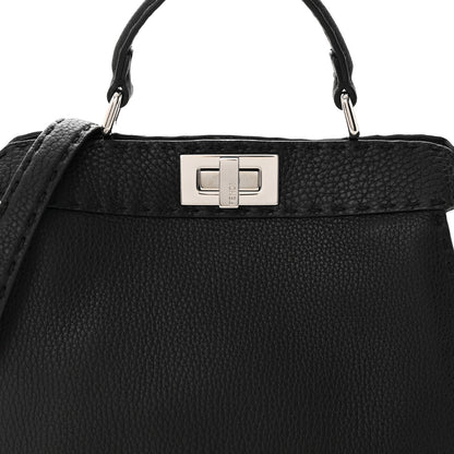 Fendi Cuoio Romano Selleria Chamois Small Peekaboo I SEE U Satchel Black Camel Sunflower 8 of 16
