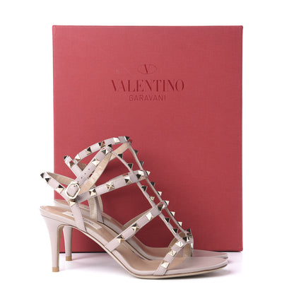Valentino Garavani Calfskin Nappa Rockstud Gladiator 70mm Sandals 37 Poudre 10 of 11