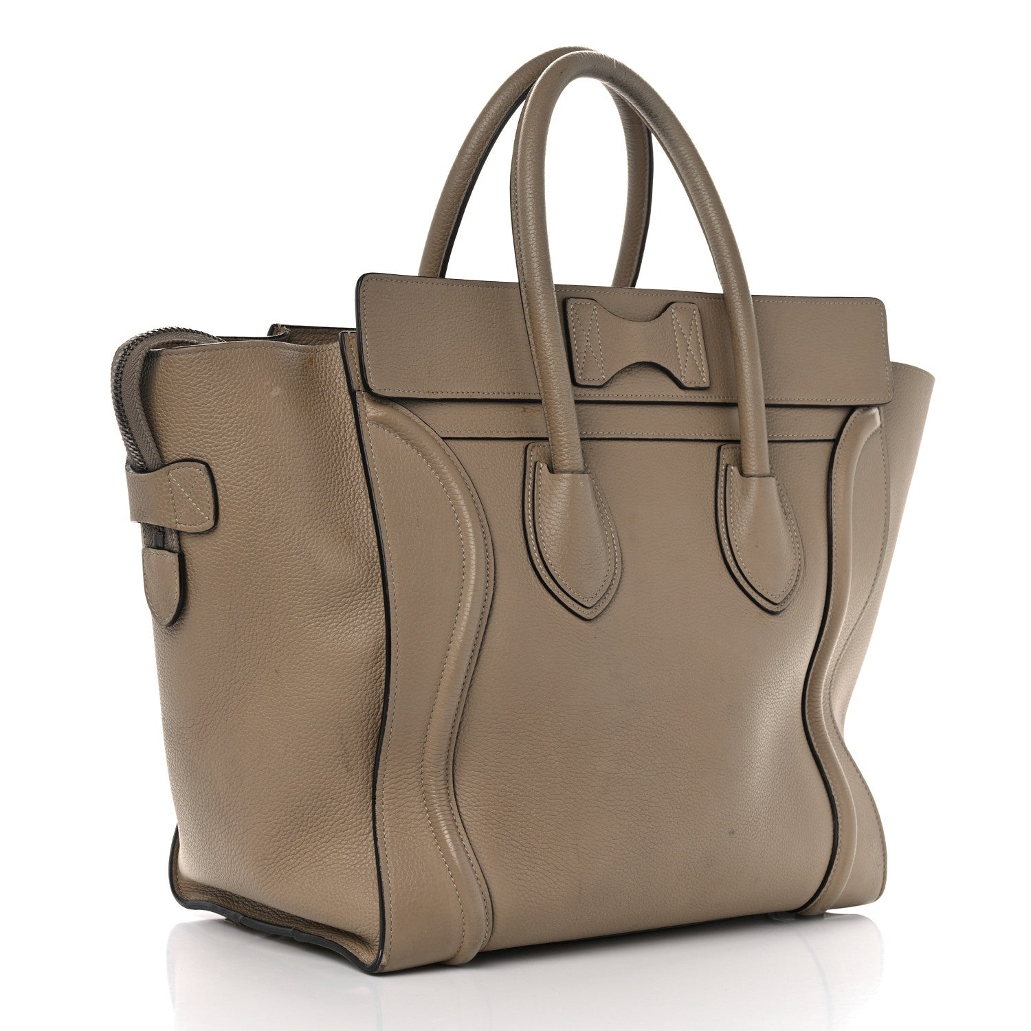 Celine Drummed Calfskin Mini Luggage Dune 3 of 16