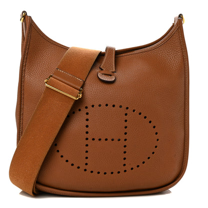 Hermes Taurillon Clemence Evelyne III PM Gold 1 of 12