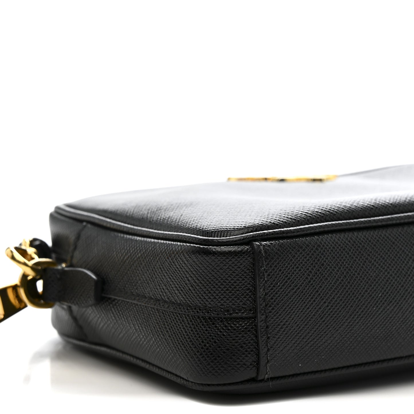 Saffiano Lux Small Camera Crossbody Bag Black