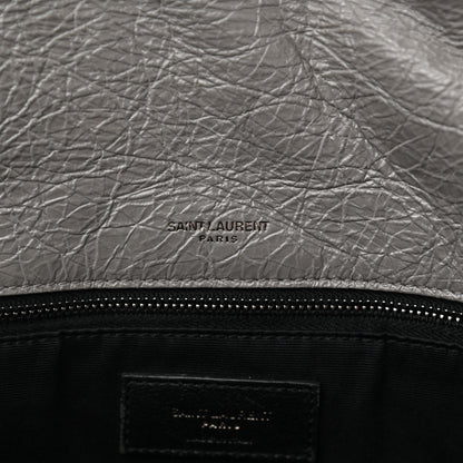 Saint Laurent Crinkled Calfskin Matelasse Monogram Large Niki Chain Satchel Fog 6 of 12